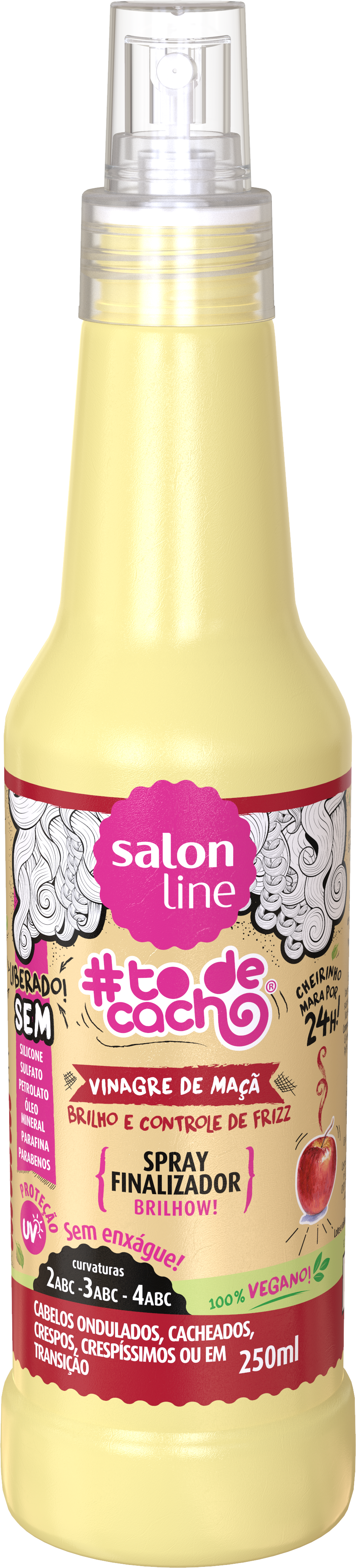 Spray Finalizador Vinagre De Maca Brilho E Controle De Frizz To De Cacho